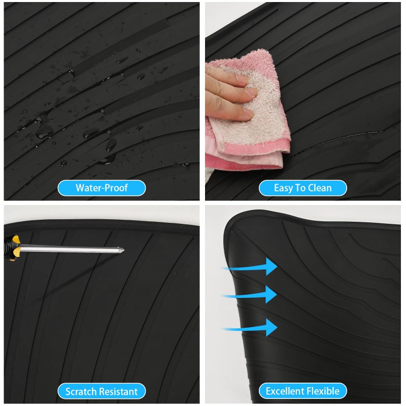 San Auto Car Floor Mats for 2016-2019 Mercedes Benz GLE 350 450, 2017-2019 Benz GLS 450, 2013-2016 Mercedes Benz GL350/GL450 Rubber Auto Floor Liners All Weather Mats Heavy Duty Black Red - Image 5